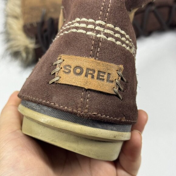 Sorel Cate the Great Brown Waterproof Leather  Winter Duck Boots Size 8 - Picture 9 of 16